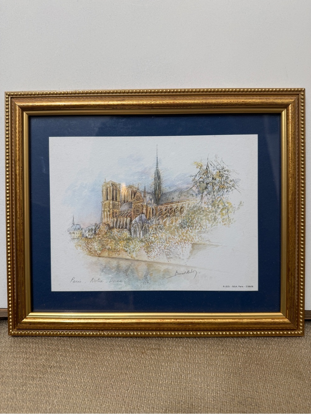 Vintage Notre Dame Bernadette Voz Lithograph Print 1970